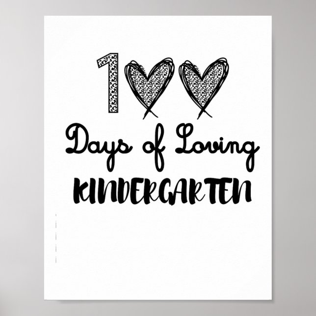 Days Of Loving Kindergarten Fun Teacher Tees  Poster (Front)