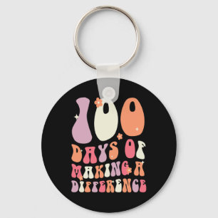 Days Of Making A Difference 100th Day Of School Te Key Ring