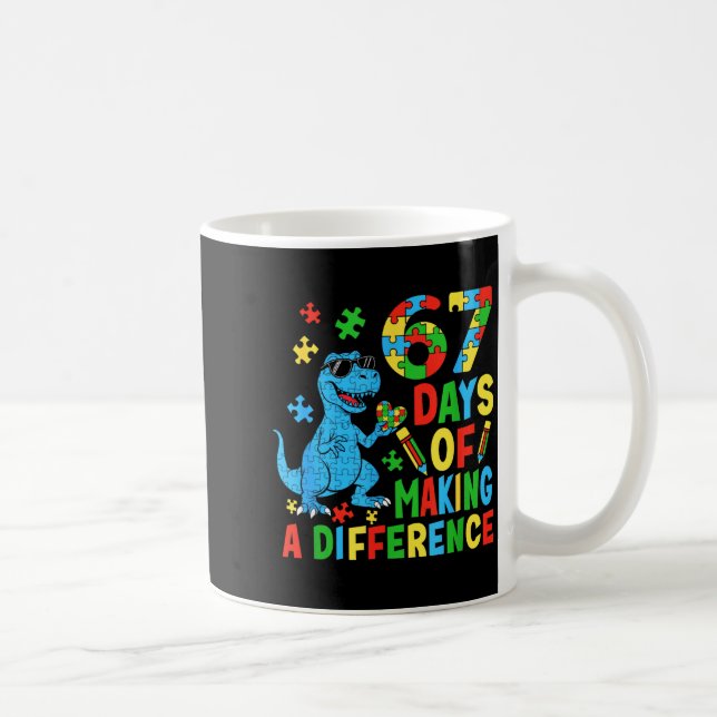 Days Of Making A Difference Dinosaur Autism Teache Coffee Mug (Right)