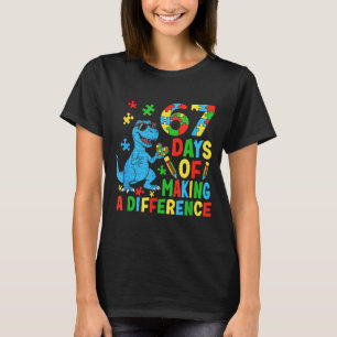 Days Of Making A Difference Dinosaur Autism Teache T-Shirt
