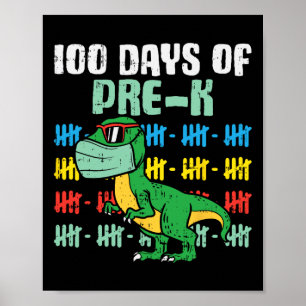 Days Of Pre-k Trex Dinosaur In Mask Quarantine Boy Poster
