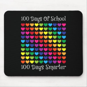Days Of School 100 Days Smarter Heart Love Boy Gir Mouse Mat