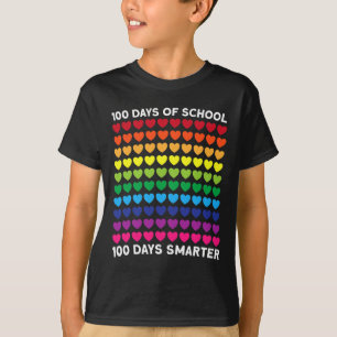 Days Of School 100 Days Smarter Heart Love Boy Gir T-Shirt
