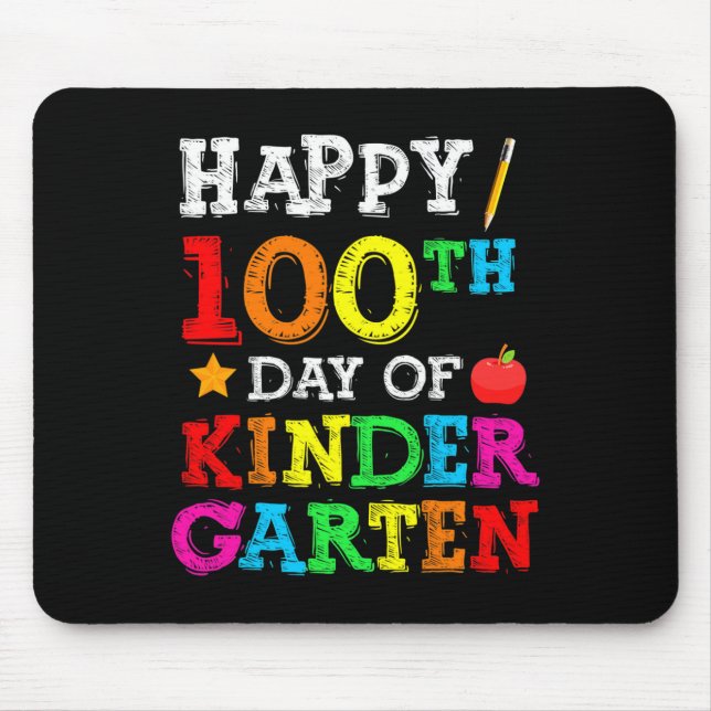 Days Of School 100th Day Of School Kindergarten  Mouse Mat (Front)