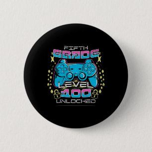 Days Of School 5th Grade Level Unlocked Video Game 6 Cm Round Badge