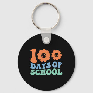 Days Of School 70s Retro Groovy Teacher Student Key Ring