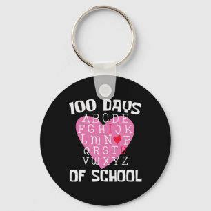 Days Of School Alphabet 100th Day Teacher Student  Key Ring