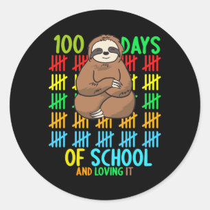 Days Of School And Loving It - Sloth Kids Teacher Classic Round Sticker