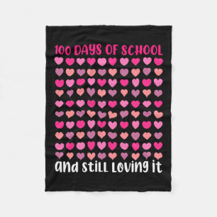 Days Of School And Still Loving It Hearts Girls Fleece Blanket