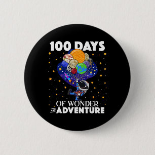 Days Of School Astronaut Space Boys Kids 100th Day 6 Cm Round Badge