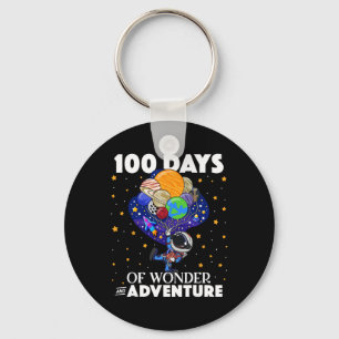 Days Of School Astronaut Space Boys Kids 100th Day Key Ring