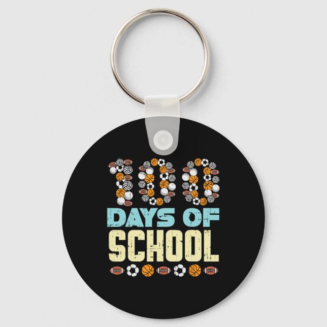 Days Of School Baketball Soccer Football Sports Bo Key Ring (Front)