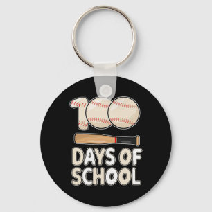 Days Of School Baseball For Kids Student 100th Day Key Ring