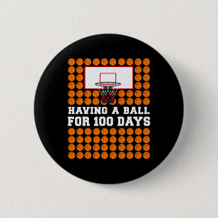 Days Of School Basketball 100th Day Balls Gift For 6 Cm Round Badge