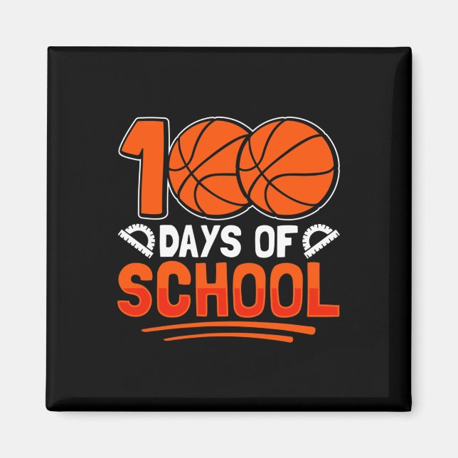 Days Of School Basketball For Students Coach Pe Te Magnet (Front)