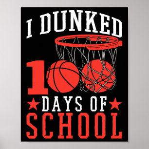 Days Of School Basketball Kids Poster