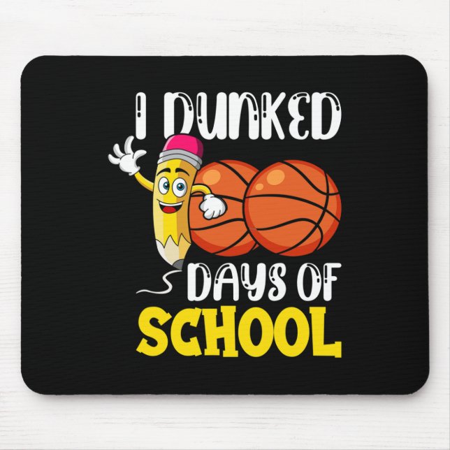 Days Of School Basketball Teacher Student  Mouse Mat (Front)