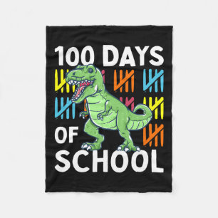 Days Of School Boys Dinosaur 100th Day Dino Fleece Blanket