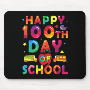 Days Of School Boys Girls Happy 100 Days Of School Mouse Mat