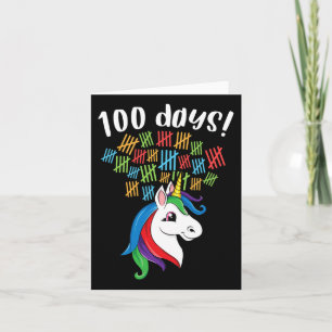 Days Of School Costume Girl Kid Unicorn Rainbow Card