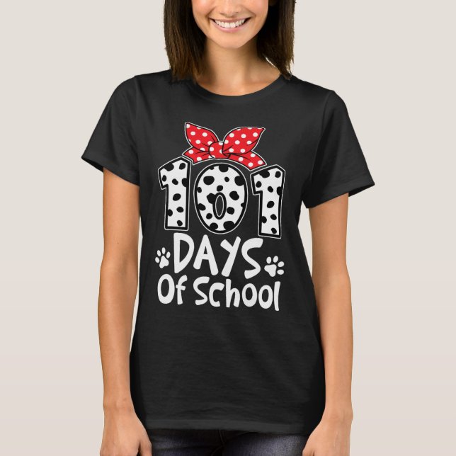 Days Of School Cute Dog Happy 100th Day Students K T-Shirt (Front)
