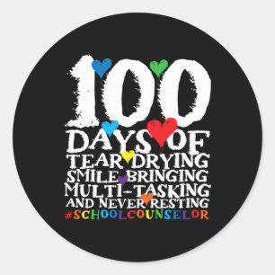 Days Of School Cute School Counsellor Classic Round Sticker