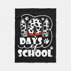 Days Of School Dalmatian Dog 100 Days Smarter Boys Fleece Blanket