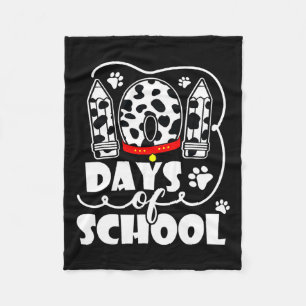 Days Of School Dalmatian Dog Boys Girls 100 Days S Fleece Blanket