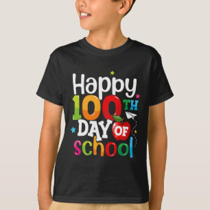 Days Of School Eachers Kids Girls Boys Happy 100h T-Shirt
