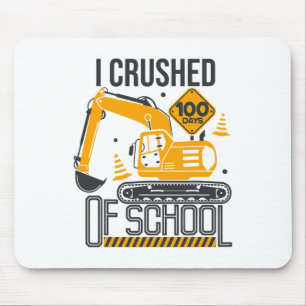 Days Of School Excavator Construction 100th Day Bo Mouse Mat