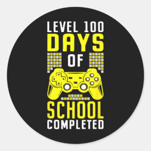 Days Of School For Boys Level Completed Gamer Classic Round Sticker