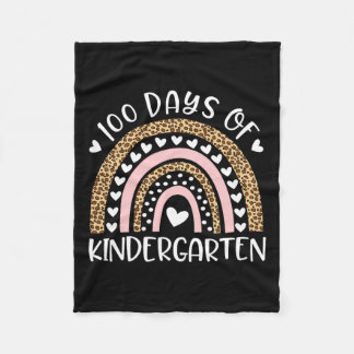 Days Of School For Kindergarten Teacher Rainbow Le Fleece Blanket