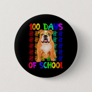 Days Of School French Bulldog Wearing Gles Smarter 6 Cm Round Badge