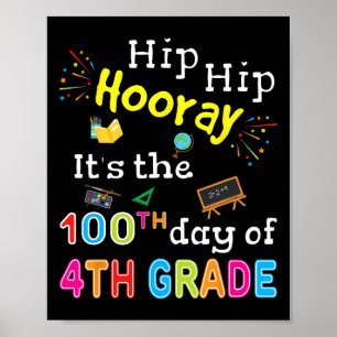 Days Of School Gift For Kids Boys 4th Grade Teache Poster