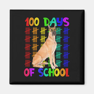 Days Of School Great Dane Dog Wearing Gles Smarter Magnet