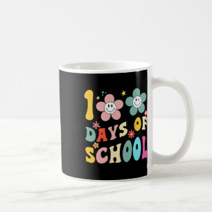 Days Of School Groovy 100th Day School Teacher Kid Coffee Mug