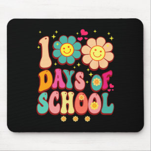Days Of School Groovy Retro 100th Day Teacher Cute Mouse Mat
