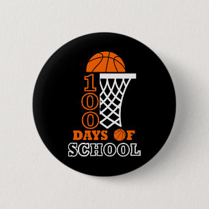 Days Of School Kids Basketball 100th Day Of School 6 Cm Round Badge