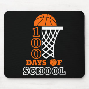 Days Of School Kids Basketball 100th Day Of School Mouse Mat