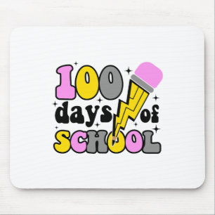 Days Of School Lightning Bolt Pencil Teacher 100th Mouse Mat