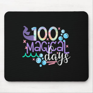 Days Of School Mermaid Girls 100th Day Of School W Mouse Mat