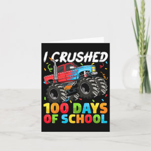 Days Of School Monster Truck 100th Day Of School B Card
