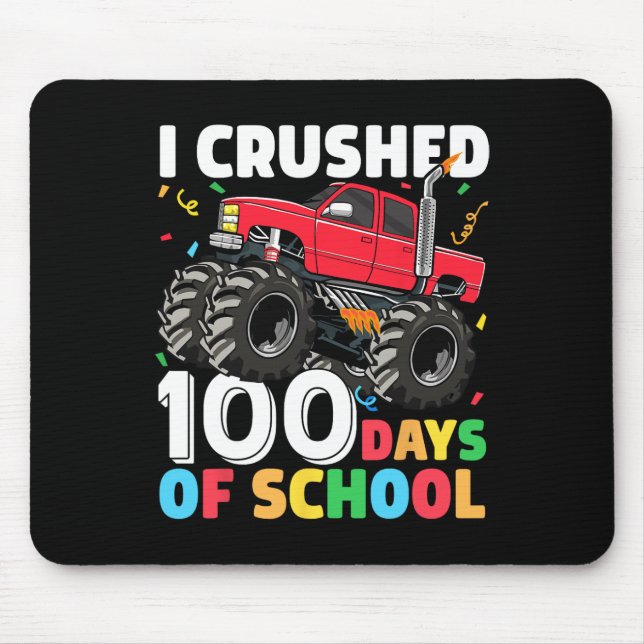 Days Of School Monster Truck 100th Day Of School B Mouse Mat (Front)