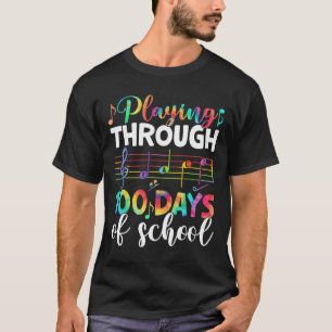 Days Of School Music Teacher Student Gifts 100th D T-Shirt