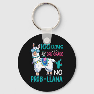Days Of School No Probllama Llama 3rd Grade Teache Key Ring
