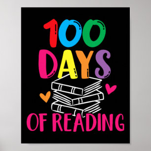 Days Of School Reading English Teacher Books Stack Poster