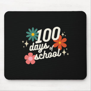 Days Of School Retro Teacher Student Kindergarten Mouse Mat