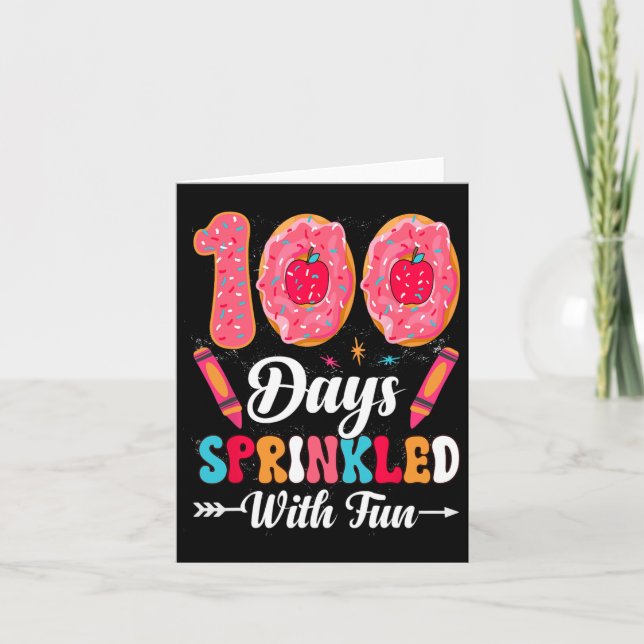 Days Of School Sprinkled With Fun Cute Cupcake Stu Card (Front)