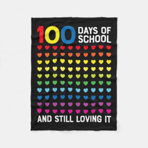 Days Of School Still Loving It Hearts 100th Day No Fleece Blanket