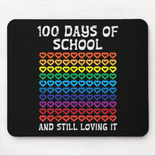 Days Of School Still Loving It Hearts 100th Teache Mouse Mat